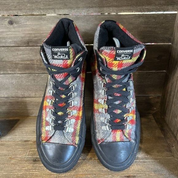 Mens Converse Woolrich Plaid Wool Flannel Lug Sole Shoes Sneakers Size 9 M GUC - Picture 3 of 8
